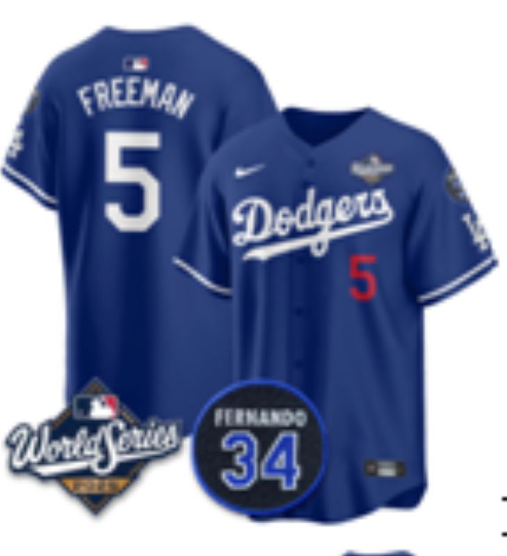Men 2025 Nike Los Angeles Dodgers #5 Freeman Blue Game MLB Jersey 01->toronto blue jays->MLB Jersey